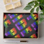 Rainbow Pride Text Art op Custom Black Color Tissuepapier (Geschenk)