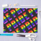 Rainbow Pride Text Art op Custom Black Color Tissuepapier (Craft)