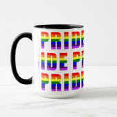 Rainbow Pride Text Art over aangepaste kleur Mok (Links)