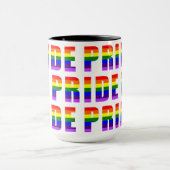Rainbow Pride Text Art over aangepaste kleur Mok (Midden)