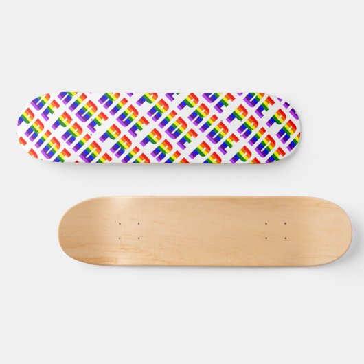 Rainbow Pride Text Art Skateboard (Horizontaal)