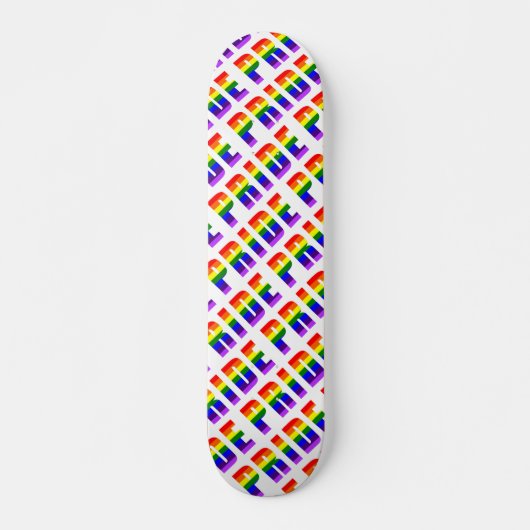 Rainbow Pride Text Art Skateboard (Voorkant)