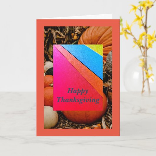 Rainbow Pride Thanksgiving Kaart (Gele Bloem)