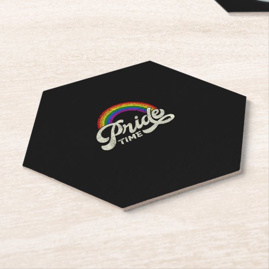 Rainbow, Pride Time, LHBT-Tanktop Kartonnen Onderzetters (Schuin)