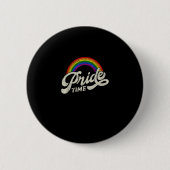 Rainbow, Pride Time, LHBT-Tanktop Ronde Button 5,7 Cm (Voorkant)