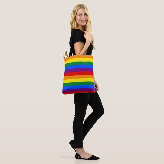 Rainbow Pride Tote Bag (Op model)