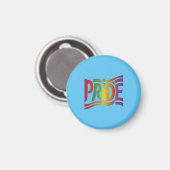 Rainbow Pride Typographic - Bold LGBTQ+ Statement Magneet (Voorkant / Achterkant)