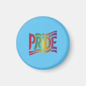 Rainbow Pride Typographic - Bold LGBTQ+ Statement Magneet (Voorkant)