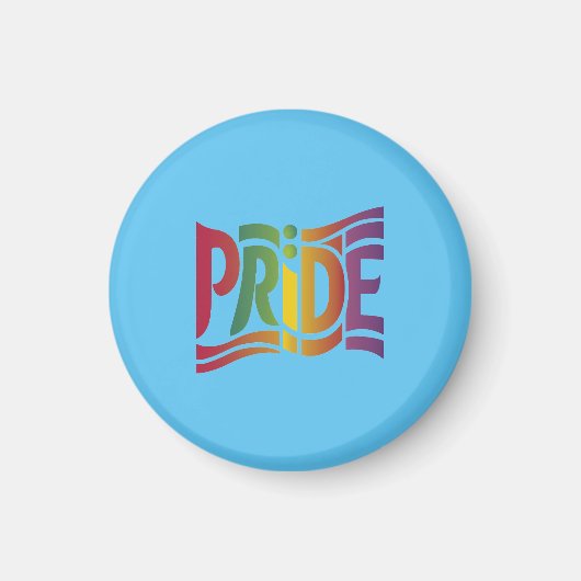 Rainbow Pride Typographic - Bold LGBTQ+ Statement Magneet (Voorkant)