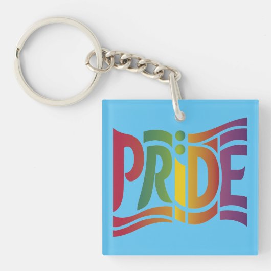 Rainbow Pride Typographic - Bold LGBTQ+ Statement Sleutelhanger (voorkant)
