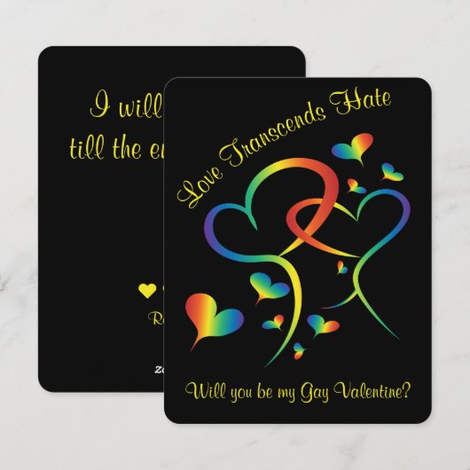 Rainbow Pride Valentijn Feestdagenkaart (Voorkant / Achterkant)