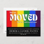 Rainbow Pride Verandering van het Adres LGBTQ+ Bew Aankondigingskaart (Voorkant / Achterkant)