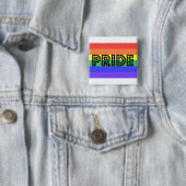 Rainbow Pride Vierkante Button 5,1 Cm (In situ)