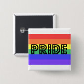 Rainbow Pride Vierkante Button 5,1 Cm (Voorkant /achterkant)
