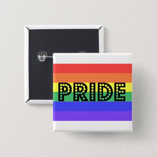 Rainbow Pride Vierkante Button 5,1 Cm (Voorkant /achterkant)