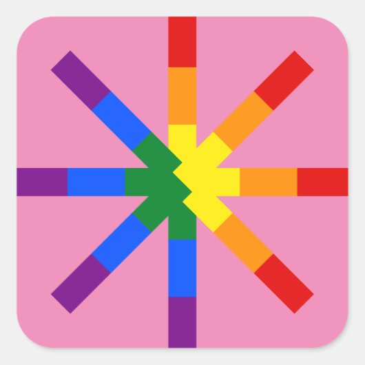 Rainbow Pride Vierkante Sticker (Voorkant)