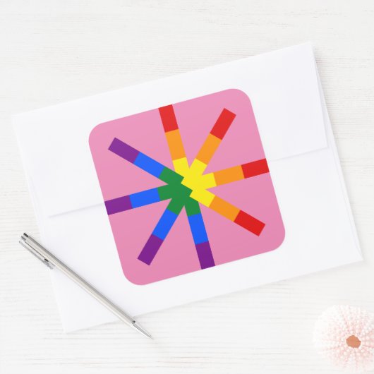 Rainbow Pride Vierkante Sticker (Envelop)