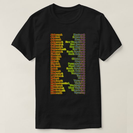 Rainbow Pride Vijftig Staten LGBTQ T-shirt (Design voorkant)