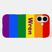Rainbow Pride Vlag Naam of Monogram Case-Mate iPhone Case (Achterkant (horizontaal))