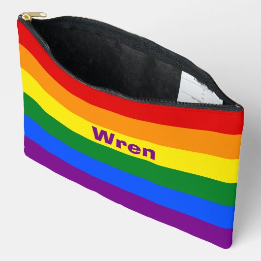 Rainbow Pride Vlag Naam of Monogram Etui (Open)