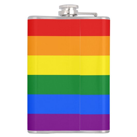 Rainbow Pride Vlag Naam of Monogram Heupfles (Achterkant)