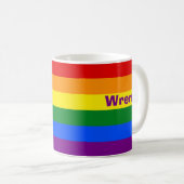 Rainbow Pride Vlag Naam of Monogram Koffiemok (Voorkant rechts)
