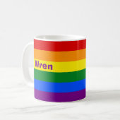 Rainbow Pride Vlag Naam of Monogram Koffiemok (Voorkant links)