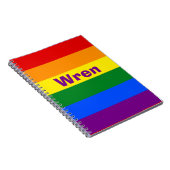 Rainbow Pride Vlag Naam of Monogram Notitieboek (Rechterzijde)