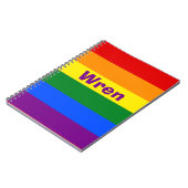 Rainbow Pride Vlag Naam of Monogram Notitieboek (Linkerzijde)