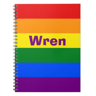 Rainbow Pride Vlag Naam of Monogram Notitieboek
