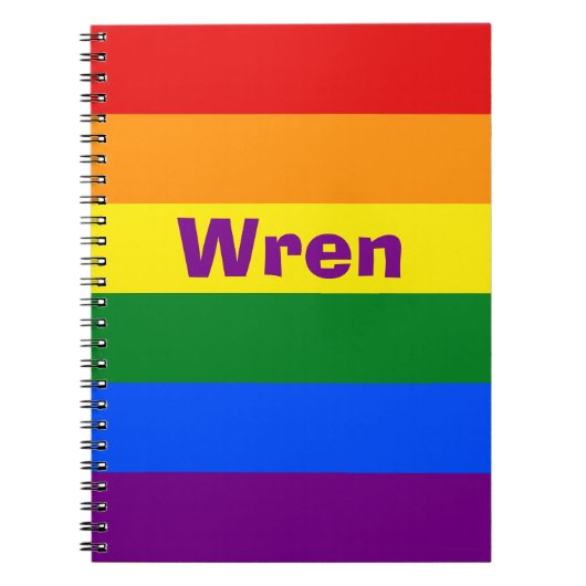 Rainbow Pride Vlag Naam of Monogram Notitieboek (Voorkant)
