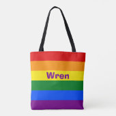 Rainbow Pride Vlag Naam of Monogram Tote Bag (Achterkant)