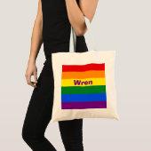 Rainbow Pride Vlag Naam of Monogram Tote Bag (Voorkant (product))