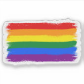Rainbow Pride Vlagverf Strepen Sticker (Voorkant)