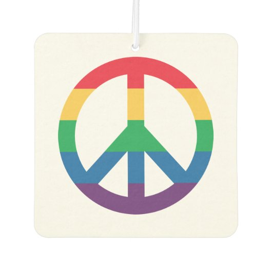 Rainbow Pride Vredesbord Auto Luchtverfrisser (Voorkant)