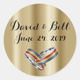 Rainbow Pride Wedding Invitation Envelope Stickers