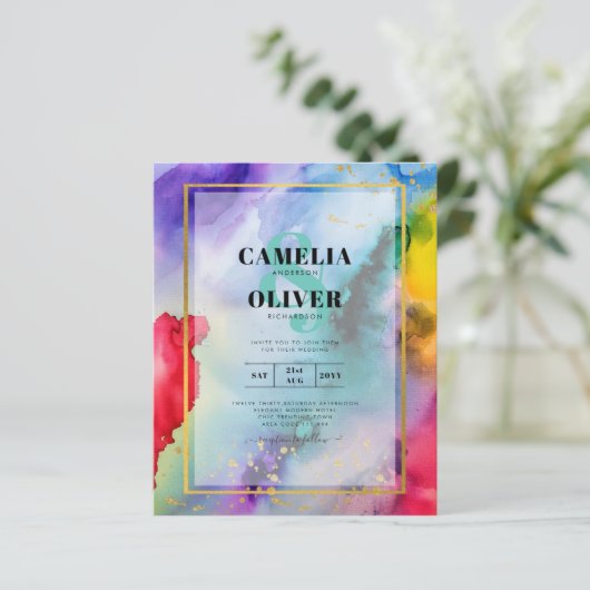 RAINBOW PRIDE WEDDING INVITATION Ink LeahG (Staand voorkant)