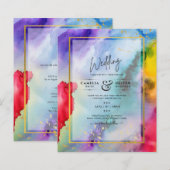 RAINBOW PRIDE WEDDING INVITATION Ink LeahG (Voorkant / Achterkant)