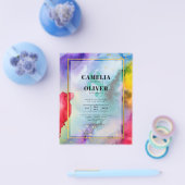 RAINBOW PRIDE WEDDING INVITATION Ink LeahG Flyer (Enkel)
