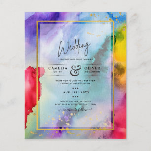 RAINBOW PRIDE WEDDING INVITATION Ink LeahG Flyer