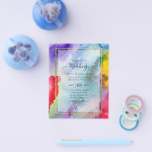 RAINBOW PRIDE WEDDING INVITATION Ink LeahG Flyer (Enkel)