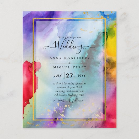 RAINBOW PRIDE WEDDING INVITATION Ink LeahG Flyer (Voorkant)