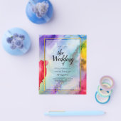 RAINBOW PRIDE WEDDING INVITATION Ink LeahG Flyer (Enkel)