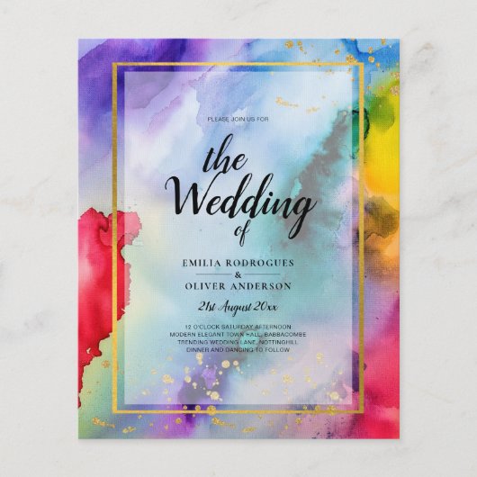RAINBOW PRIDE WEDDING INVITATION Ink LeahG Flyer (Voorkant)
