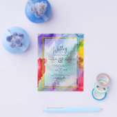 RAINBOW PRIDE WEDDING INVITATION Ink LeahG Flyer (Enkel)