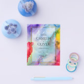 RAINBOW PRIDE WEDDING INVITATION Ink LeahG Flyer (Enkel)