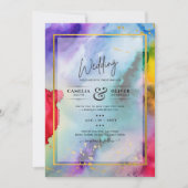 RAINBOW PRIDE WEDDING INVITATION Ink LeahG Kaart (Voorkant)