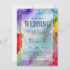 RAINBOW PRIDE WEDDING INVITATION Ink LeahG Kaart
