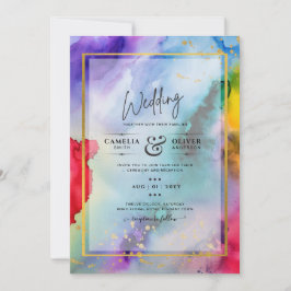 RAINBOW PRIDE WEDDING INVITATION Ink LeahG Kaart
