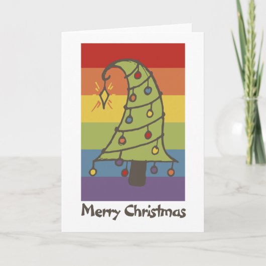 Rainbow Pride Whimsical-boom Feestdagen Kaart (Voorkant)